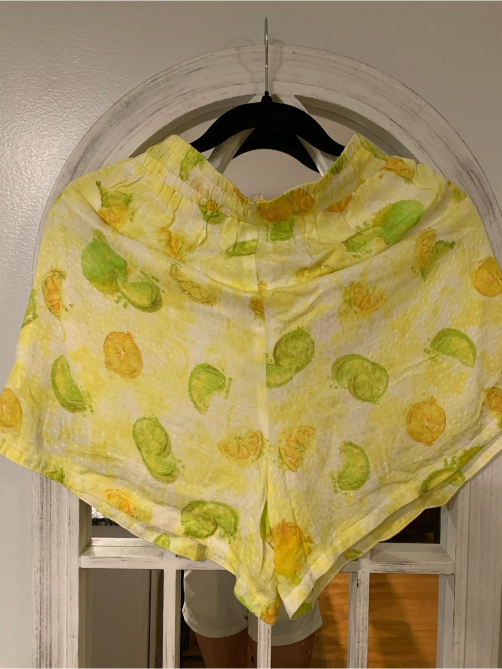 Mystree Yellow Citrus Print Drawstring Shorts - Picture 3 of 6